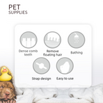 Orange Pet Bath Massage Brush Soft TPR Grooming Brush for Dogs and Cats Adjustable Hand Strap Deshedding Scrubber