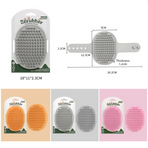 Orange Pet Bath Massage Brush Soft TPR Grooming Brush for Dogs and Cats Adjustable Hand Strap Deshedding Scrubber
