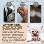 Orange Pet Bath Massage Brush Soft TPR Grooming Brush for Dogs and Cats Adjustable Hand Strap Deshedding Scrubber