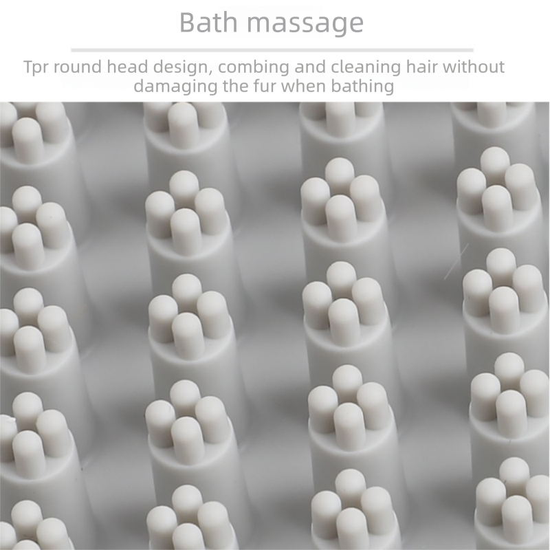 Orange Pet Bath Massage Brush Soft TPR Grooming Brush for Dogs and Cats Adjustable Hand Strap Deshedding Scrubber