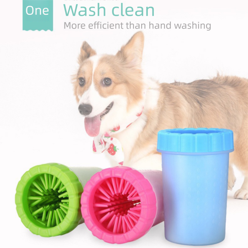 Green big size Pet Paw Cleaner Cup Portable Dog Paw Washer with Soft Silicone Bristles TPR Silicone Cleaning Cup for Muddy Paws Dogs and Cats