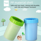Green big size Pet Paw Cleaner Cup Portable Dog Paw Washer with Soft Silicone Bristles TPR Silicone Cleaning Cup for Muddy Paws Dogs and Cats - Top-Down View