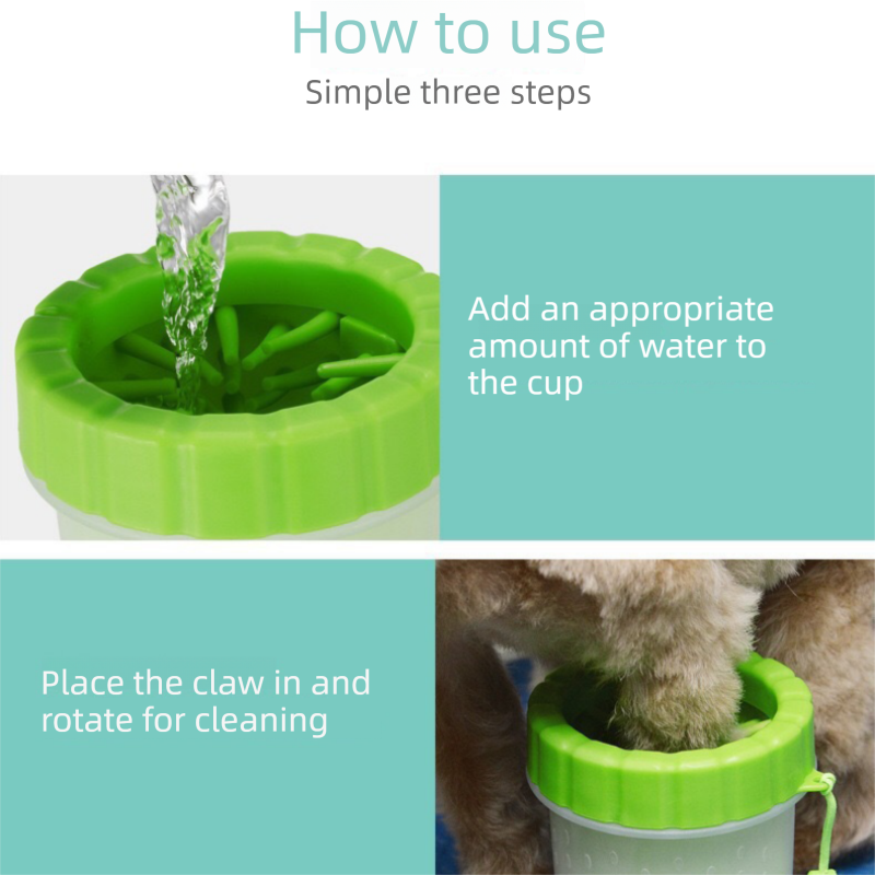 Green big size Pet Paw Cleaner Cup Portable Dog Paw Washer with Soft Silicone Bristles TPR Silicone Cleaning Cup for Muddy Paws Dogs and Cats