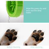 Green big size Pet Paw Cleaner Cup Portable Dog Paw Washer with Soft Silicone Bristles TPR Silicone Cleaning Cup for Muddy Paws Dogs and Cats - Extra Image