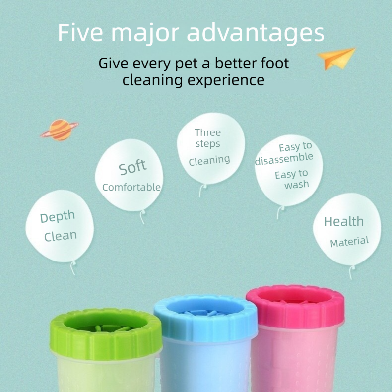 Green big size Pet Paw Cleaner Cup Portable Dog Paw Washer with Soft Silicone Bristles TPR Silicone Cleaning Cup for Muddy Paws Dogs and Cats