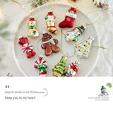 6-piece Christmas Glass Ornament Set – Santa, Snowman & Holiday Character Hanging Decorations for Christmas Tree and Festive Home Decor - Front View