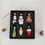9-piece Christmas Glass Ornament Set – Santa, Snowman & Holiday Character Hanging Decorations for Christmas Tree and Festive Home Decor
