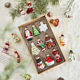 9-piece Christmas Glass Ornament Set – Santa, Snowman & Holiday Character Hanging Decorations for Christmas Tree and Festive Home Decor - Rear View