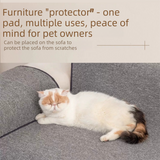 Brown S size 40*60cm Soft Cat Scratching Mat & Lounge Bed – Durable Furniture Protector Rug, Washable Scratch Pad for Cats and Small Pets - Rear View