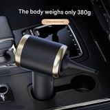 Black Handheld Cordless  Vacuum Cleaner Air Duster 4-in-1 Mini Vacuum Blower Rechargeable Portable Auto Home Cleaning Tool - Top-Down View