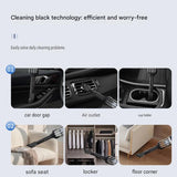 Black Handheld Cordless  Vacuum Cleaner Air Duster 4-in-1 Mini Vacuum Blower Rechargeable Portable Auto Home Cleaning Tool - Close-Up Angle