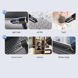 Black Handheld Cordless  Vacuum Cleaner Air Duster 4-in-1 Mini Vacuum Blower Rechargeable Portable Auto Home Cleaning Tool - Low Angle