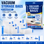 11-piece Vacuum Storage Bags Set(2 small, 2 medium, 3 large, 3 extra large, 1 hand pump)- Heavy Duty Space Saving Compression Bags for Clothes Quilts Bedding Moisture Proof Wardrobe Organisation Travel Storage Reusable Durable Seal