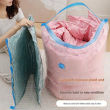 11-piece Vacuum Storage Bags Set(2 small, 2 medium, 3 large, 3 extra large, 1 hand pump)- Heavy Duty Space Saving Compression Bags for Clothes Quilts Bedding Moisture Proof Wardrobe Organisation Travel Storage Reusable Durable Seal - Side View