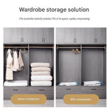 11-piece Vacuum Storage Bags Set(2 small, 2 medium, 3 large, 3 extra large, 1 hand pump)- Heavy Duty Space Saving Compression Bags for Clothes Quilts Bedding Moisture Proof Wardrobe Organisation Travel Storage Reusable Durable Seal - Rear View