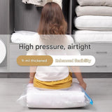 12-piece Vacuum Storage Bags Set(4 medium, 4 large, 3 extra large, 1 hand pump)- Heavy Duty Space Saving Compression Bags for Clothes Quilts Bedding Moisture Proof Wardrobe Organisation Travel Storage Reusable Durable Seal