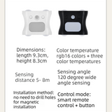 3PCS Smart Home Atmosphere Set – White USB Rechargeable Camera Humidifier & 2pcs White RGB Motion Sensor Wall Light, Magnetic Wireless Night Lamp with Remote Control for Bedroom, Living Room & Office - 45-Degree Angle