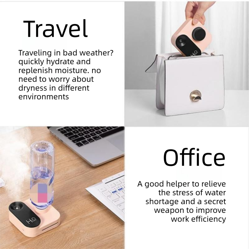 3PCS Smart Home Atmosphere Set – Pink USB Rechargeable Camera Humidifier & 2pcs White RGB Motion Sensor Wall Light, Magnetic Wireless Night Lamp with Remote Control for Bedroom, Living Room & Office