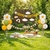 2 Pack Daisy Birthday Balloon Table Centerpiece Set（