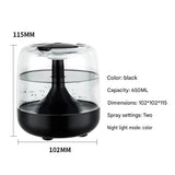 Black 650ML USB Mini Humidifier with Aromatherapy Function, Cool Mist Air Humidifier for Bedroom, Home Office, Quiet Large Mist Output Diffuser with Night Light - Extra Image