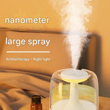 White 650ML USB Mini Humidifier with Aromatherapy Function, Cool Mist Air Humidifier for Bedroom, Home Office, Quiet Large Mist Output Diffuser with Night Light - Top-Down View