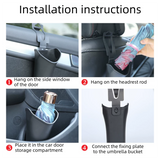 Car Umbrella Storage Bucket—a hanging storage container that is convenient to use; suitable for seatbacks or car doors, it is compact, practical, and doubles as a trash bin.
