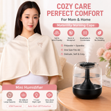 2 pcs Relaxing Winter Set - Beige Nursing Cape and Black Mini Humidifier Soothing – Soft Postpartum Shawl & 650ml USB Air Humidifier for Home Comfort，Relax Self Care Present for Women