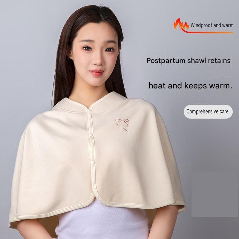 2 pcs Relaxing Winter Set - Beige Nursing Cape and Black Mini Humidifier Soothing – Soft Postpartum Shawl & 650ml USB Air Humidifier for Home Comfort，Relax Self Care Present for Women