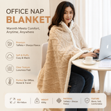 Khaki 90×140cm Textured bar knit pattern Sherpa Fleece and Taffeta Throw Blanket – Soft Loungewear Shawl, Warm Office & Sofa Wrap for Winter Comfort