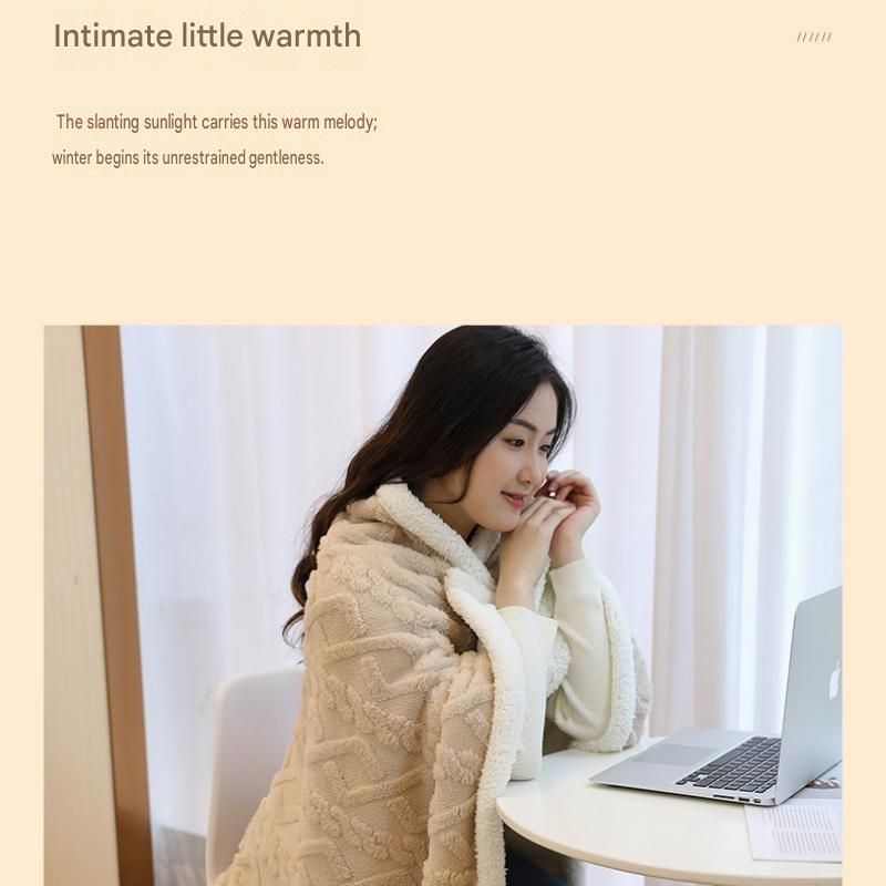 Green 90×140cm Textured bar knit pattern Sherpa Fleece and Taffeta Throw Blanket – Soft Loungewear Shawl, Warm Office & Sofa Wrap for Winter Comfort