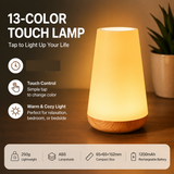 White LED Rechargeable Night Light with 13 Colors – 1200mAh Touch Bedside Lamp & Portable Ambient Lighting