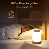 White LED Rechargeable Night Light with 13 Colors – 1200mAh Touch Bedside Lamp & Portable Ambient Lighting