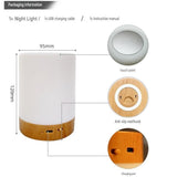 White LED Rechargeable Night Light with 16 Colors – 1200mAh Touch Bedside Lamp & Portable Ambient Lighting - Rear View