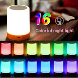 White LED Rechargeable Night Light with 16 Colors – 1200mAh Touch Bedside Lamp & Portable Ambient Lighting - Close-Up Angle