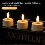 LED Rechargeable Flameless Candle Night Light Set (4 Units, with Lampshade)– USB Charging Decorative Tea Light Ambient Lighting for Christmas & Home Decor