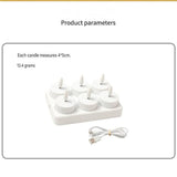 LED Rechargeable Flameless Candle Night Light Set (8 Units, with Lampshade)– USB Charging Decorative Tea Light Ambient Lighting for Christmas & Home Decor - Side View