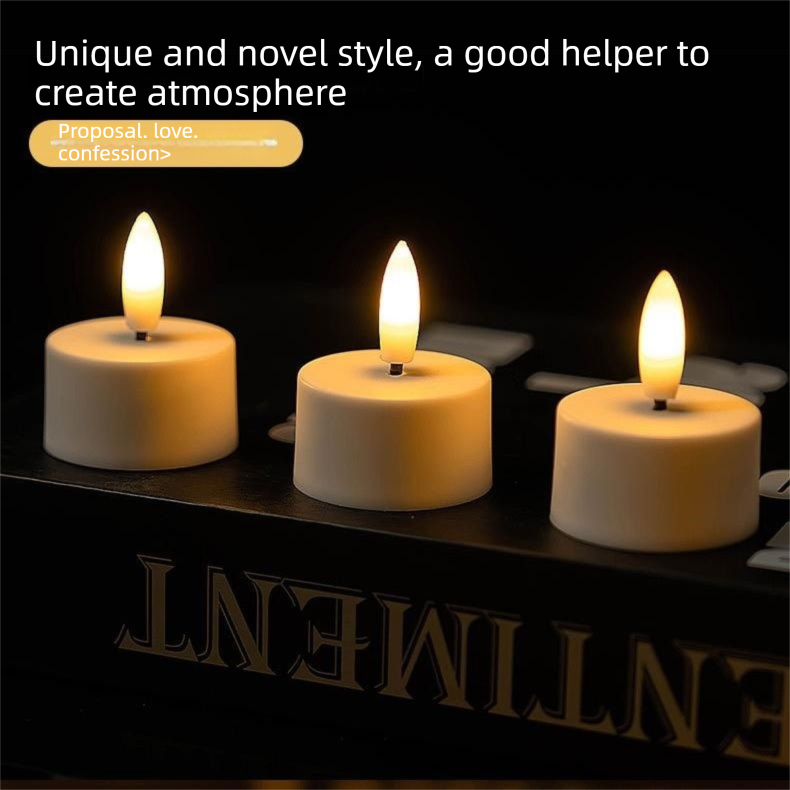 LED Rechargeable Flameless Candle Night Light Set (8 Units, with Lampshade)– USB Charging Decorative Tea Light Ambient Lighting for Christmas & Home Decor