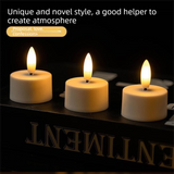 LED Rechargeable Flameless Candle Night Light Set (8 Units, with Lampshade)– USB Charging Decorative Tea Light Ambient Lighting for Christmas & Home Decor