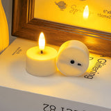 LED Rechargeable Flameless Candle Night Light Set (8 Units, with Lampshade)– USB Charging Decorative Tea Light Ambient Lighting for Christmas & Home Decor - Close-Up Angle