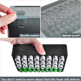 White AA/AAA Battery Storage Case 24 AA + 30 AAA Capacity Durable PP Organizer Box with Removable Foam Dustproof Portable Protective Battery Holder - Top-Down View