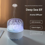 Black Jellyfish Aroma Diffuser Humidifier LED Night Light 280ml USB Essential Oil Diffuser with 3 Timing Modes Color Changing Ambient Mist Lamp for Bedroom Office Relaxation