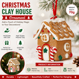 Double-crutch model Gingerbread House Christmas Tree Ornament - Made of polymer clay with snowflake details, perfect for Christmas decorations, suitable for home and window displays
