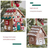 Red Heart Design Gingerbread House Christmas Tree Ornament - Made of polymer clay with snowflake details, perfect for Christmas decorations, suitable for home and window displays - Side View