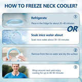 Blue PCM Neck Cooler Tube - Upgraded Phase Change Material Cooling Ring - Lightweight 135g, No Sweat, Long Lasting Relief for Sports, Office, and Outdoor Heat Stroke Prevention - Side View