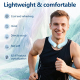 Blue PCM Neck Cooler Tube - Upgraded Phase Change Material Cooling Ring - Lightweight 135g, No Sweat, Long Lasting Relief for Sports, Office, and Outdoor Heat Stroke Prevention - Top-Down View