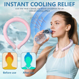 White PCM Neck Cooler Tube - Upgraded Phase Change Material Cooling Ring - Lightweight 135g, No Sweat, Long Lasting Relief for Sports, Office, and Outdoor Heat Stroke Prevention - Front View