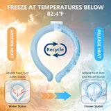 White PCM Neck Cooler Tube - Upgraded Phase Change Material Cooling Ring - Lightweight 135g, No Sweat, Long Lasting Relief for Sports, Office, and Outdoor Heat Stroke Prevention - Rear View