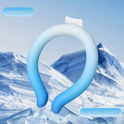Gradient Blue Instant Cool PCM Neck Ring - 28°C Phase Change Material for Sweat-Free Relief - Ultra-Light 135g Comfort for Sports, Office, and Summer Travel