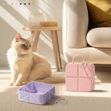 2-Pack Purple Portable Silicone Pet Travel Bowl - Foldable Outdoor Water & Food Dish for Dogs & Cats - Eco-Friendly, Lightweight & Durable with Aluminum Carabiner for Walking, Hiking & Camping - Front View