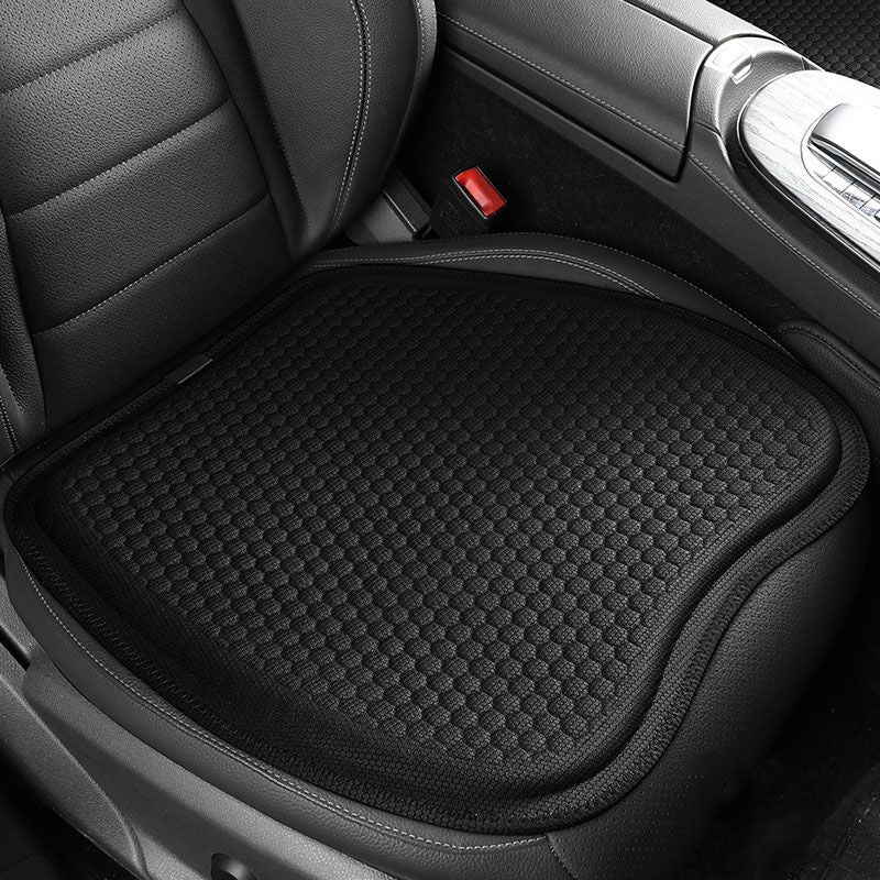 Black honeycomb gel seat cushion with non-slip cover, 47 x 47cm, honeycomb gel structure close-up